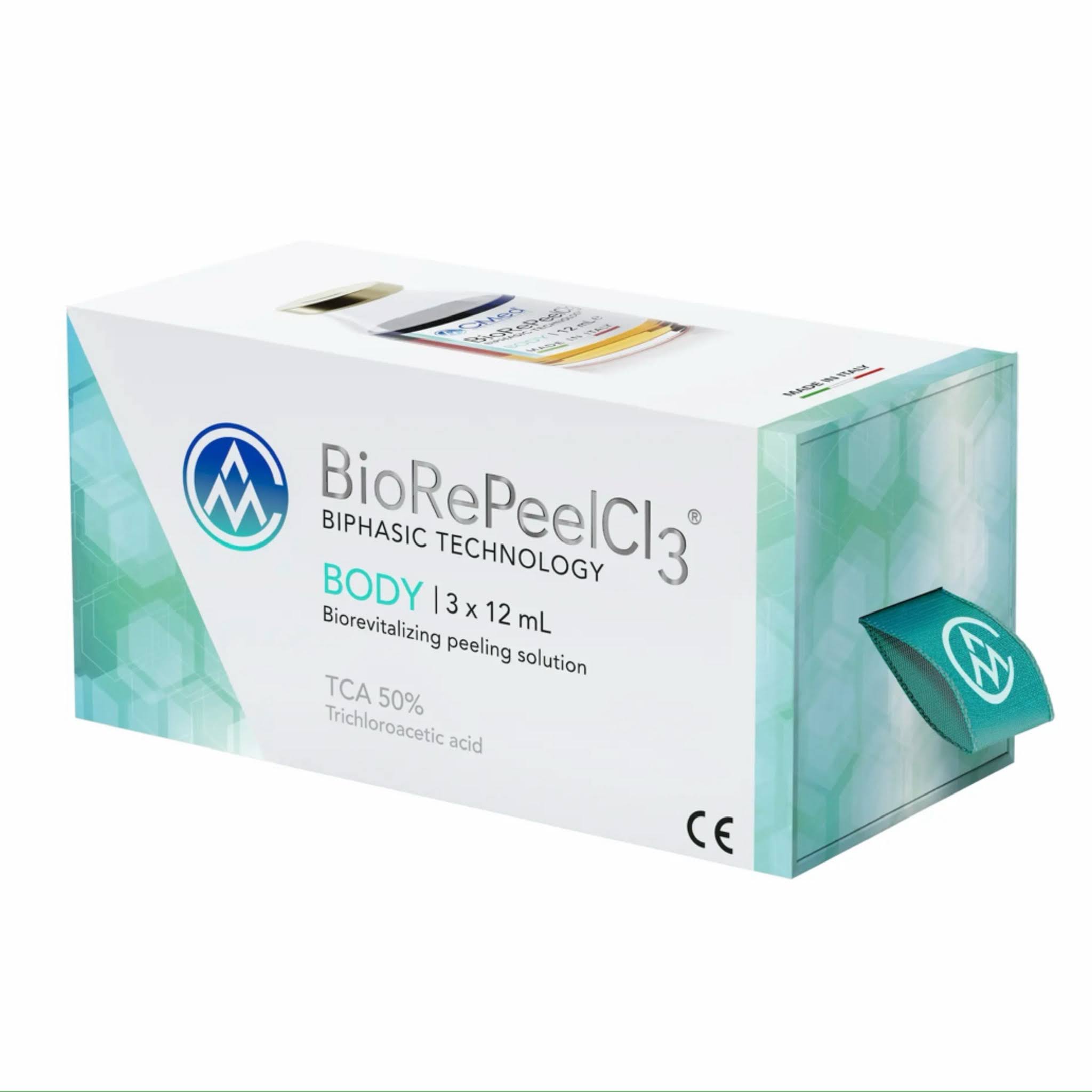 Bio Re Peel Cl3 Body Box. A skin peel for the body, used to revitalise skin and improve overall quality and texture.