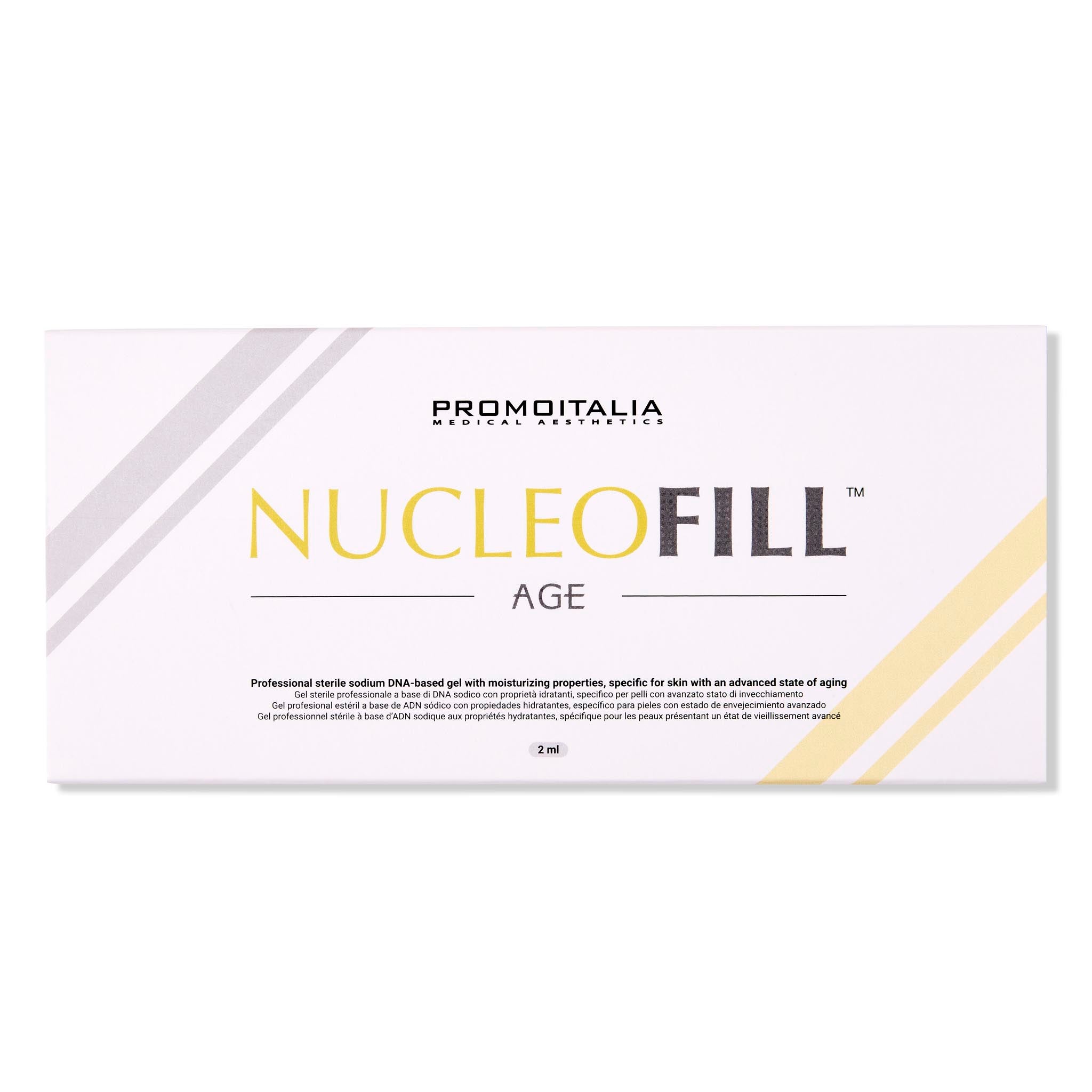 Nucleofill Age box. Skin booster and polynucleotide for skin rejuvenation, fine lines and wrinkles.