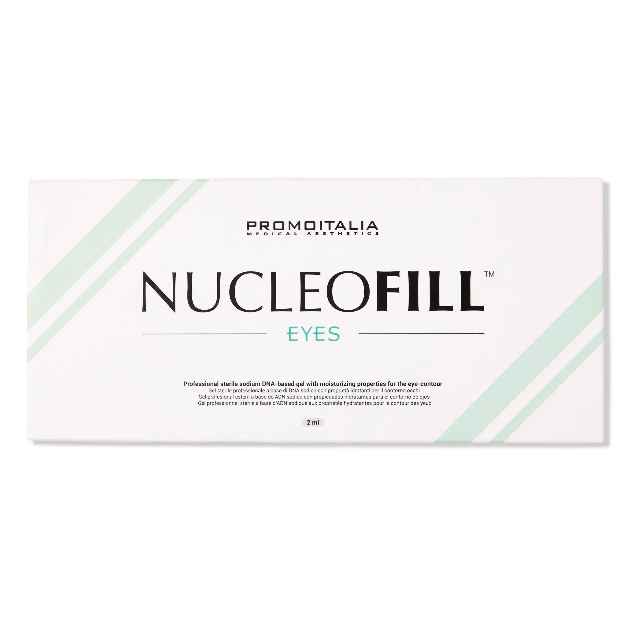 Nucleofill Eyes Box. Skin booster with polynucleotide for tired under eyes, dark circles and eye bags.