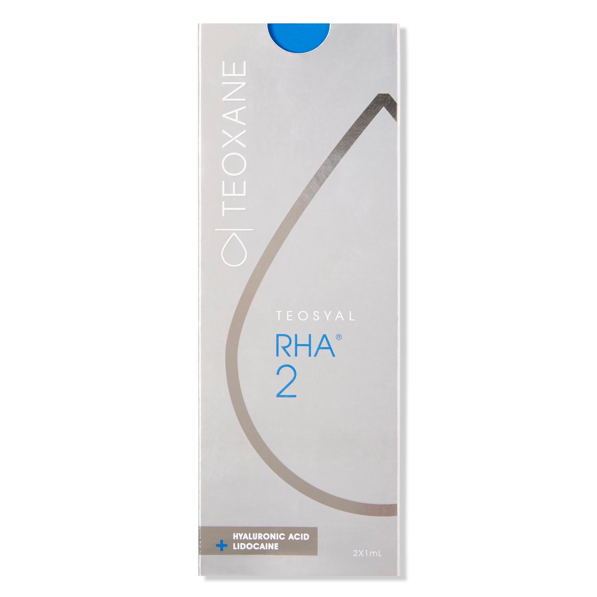 RHA 2 Box. Hyaluronic dermal filler used for facial folds and wrinkles.