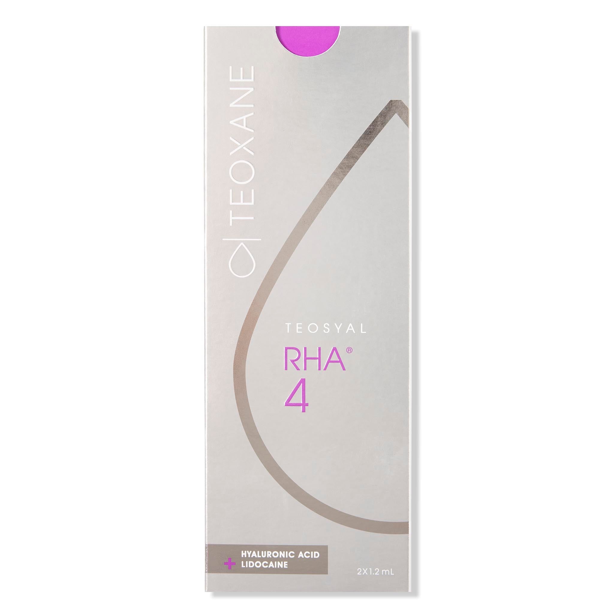 RHA 4 Box. Hyaluronic acid dermal filler for restoring facial volume and correcting deep wrinkles or folds.