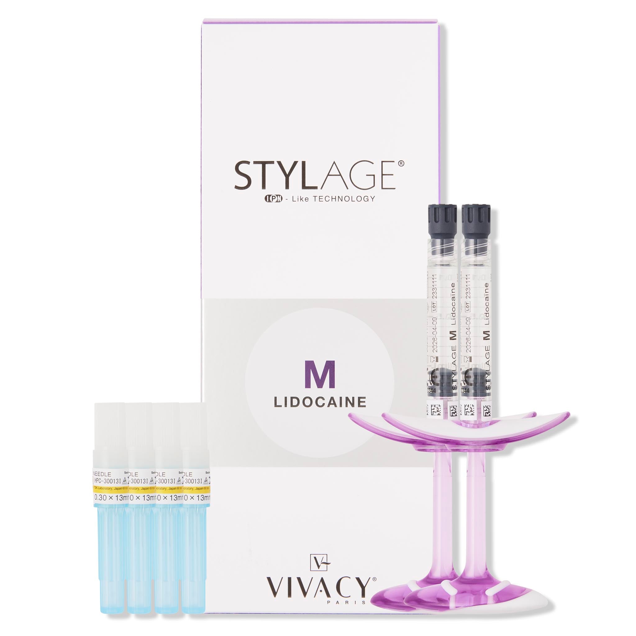 Stylage M Display. Dermal filler for facial contouring and relieving wrinkles or fine lines.